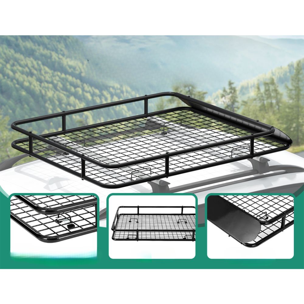 Universal Car Roof Rack Basket Luggage Carrier Steel Cargo - 123cm
