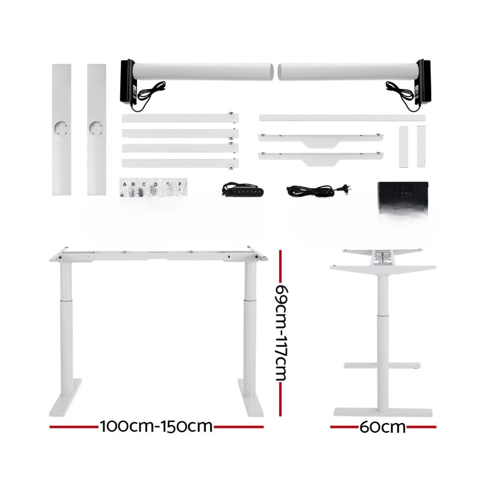 Standing Desk Adjustable Sit Stand Desks White Black 140cm