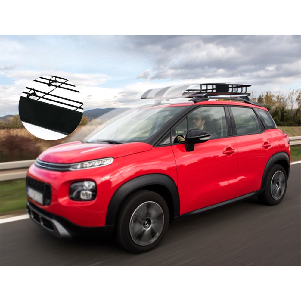 Universal Car Roof Rack Basket Luggage Carrier Steel Cargo - 111cm