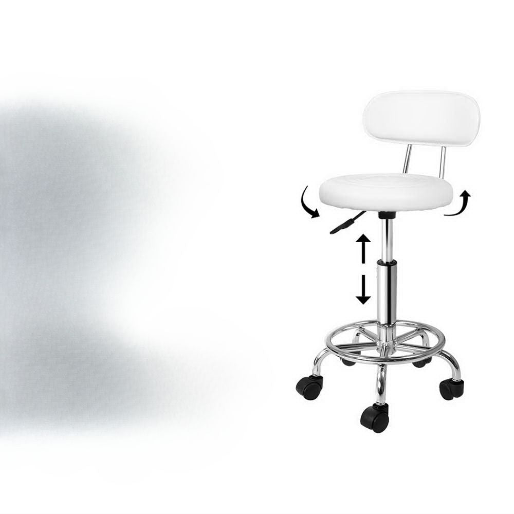 2X Saddle Salon Stool Swivel Backrest Chair Barber Chair