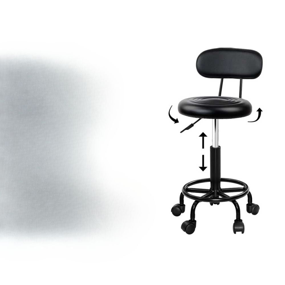 2X Salon Stool Swivel Backrest Chair Barber Hairdressing Hydraulic Lift
