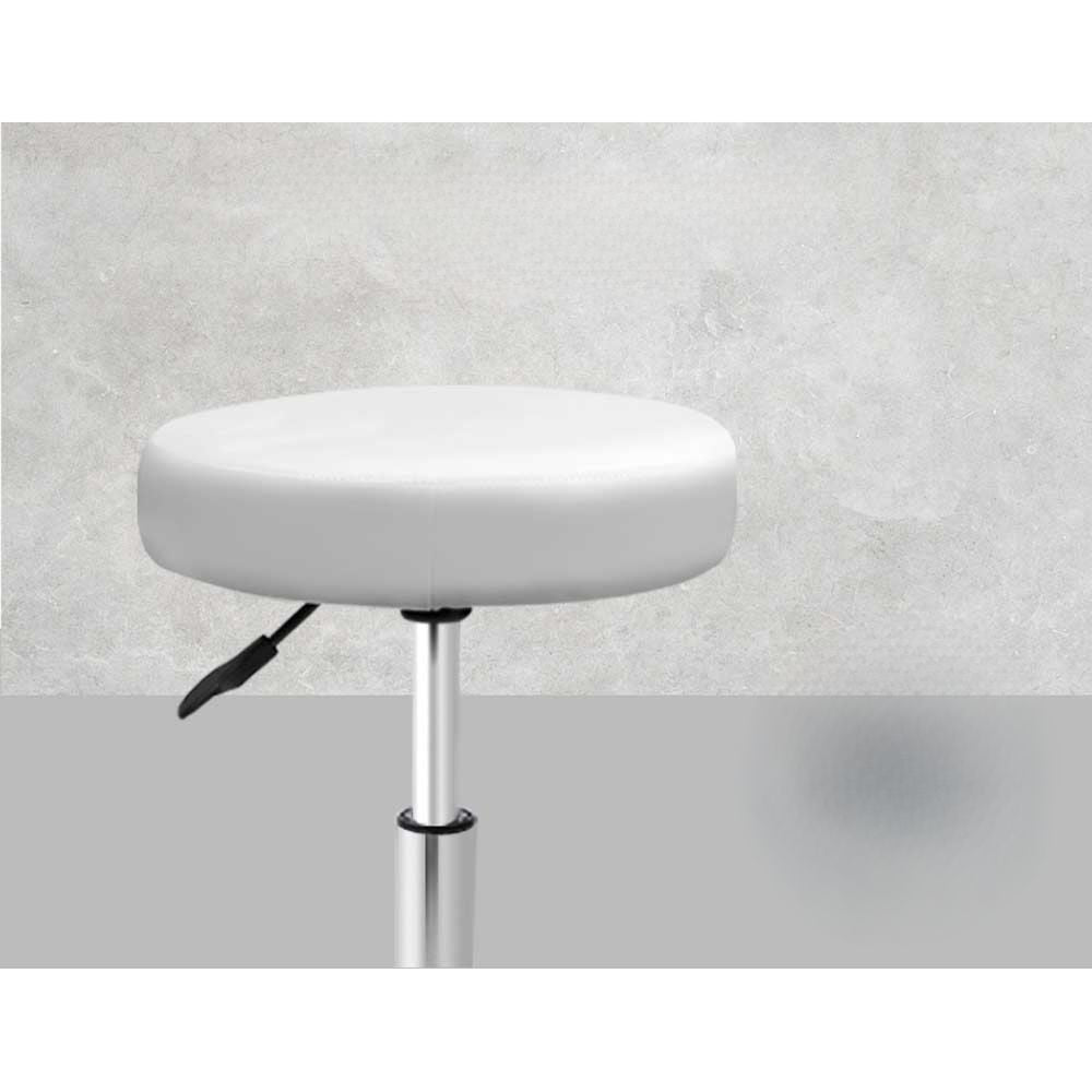 2X Salon Stool Swivel Round Barber Hair Bar Stools White