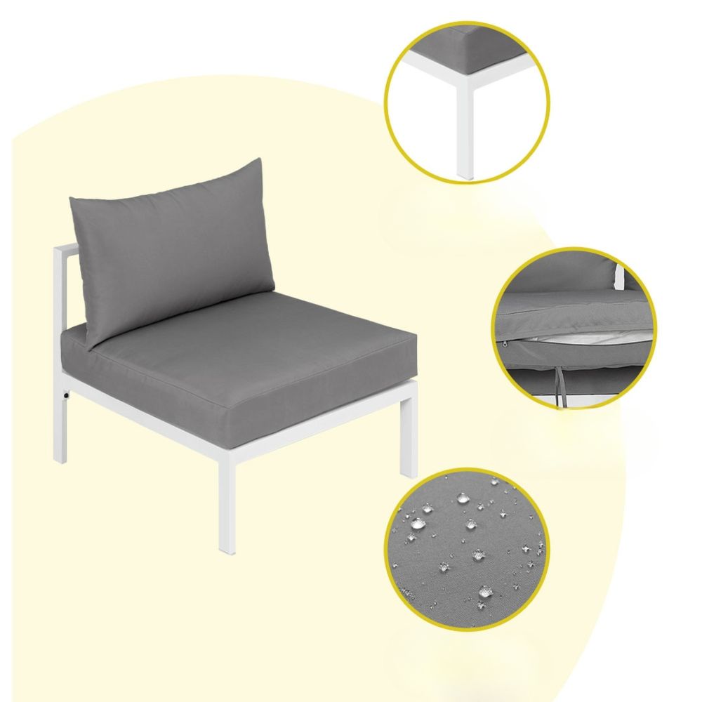 Aluminium Outdoor Sofa Table Chair Furniture Lounge Set - 4 Seater