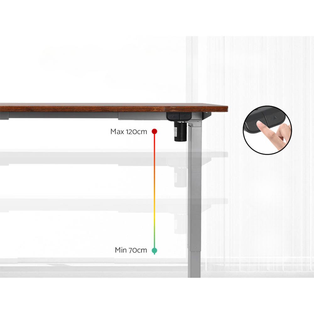 Standing Desk Adjustable Sit Stand Desks Grey Brown