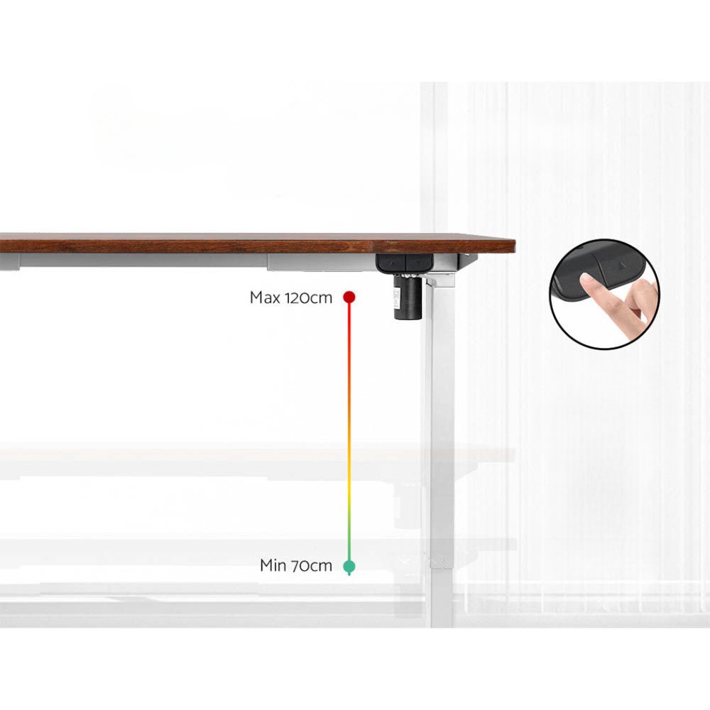Standing Desk Sit Stand Desks Table White Brown 140cm