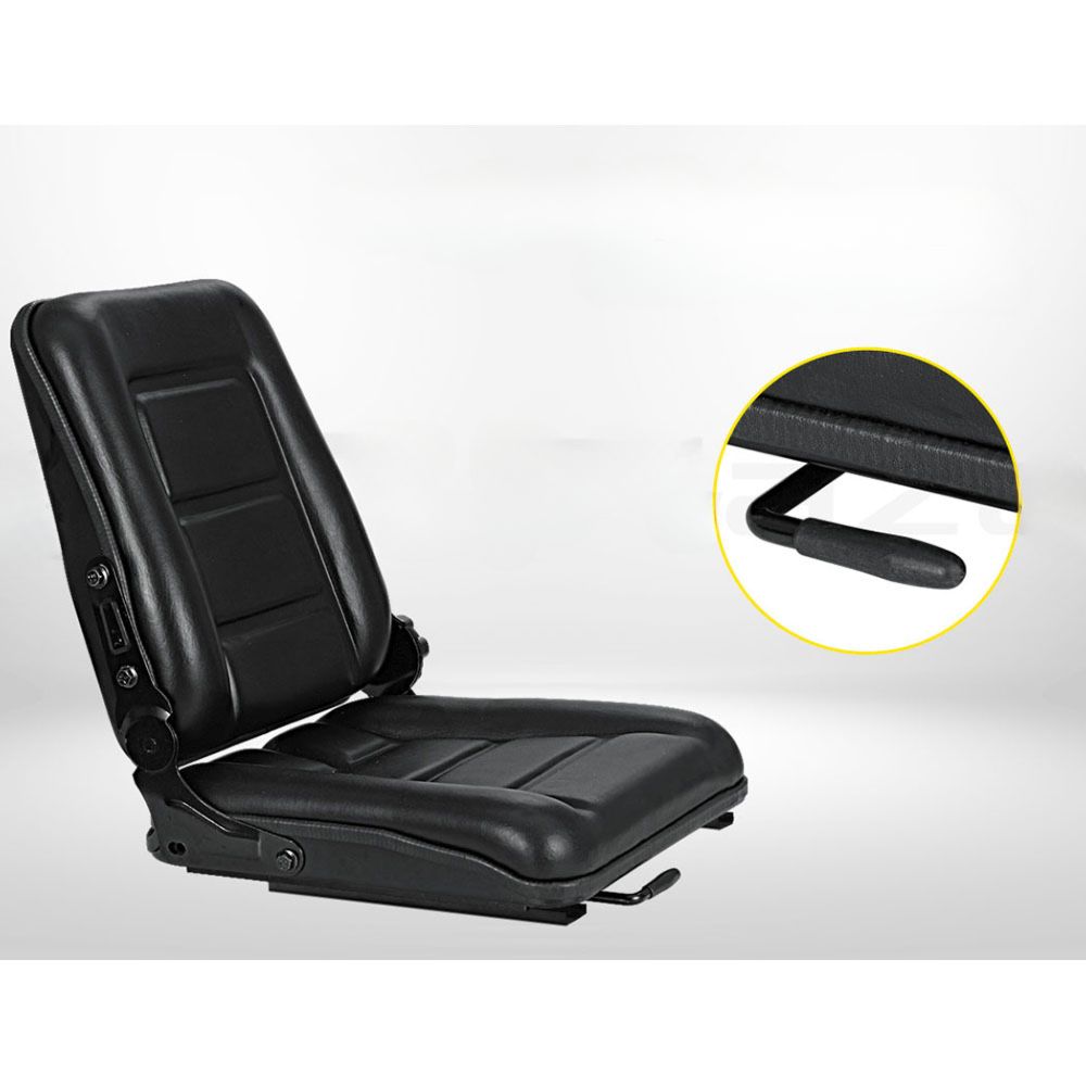 Adjustable Tractor Seat Truck Universal Backrest Chair - Black