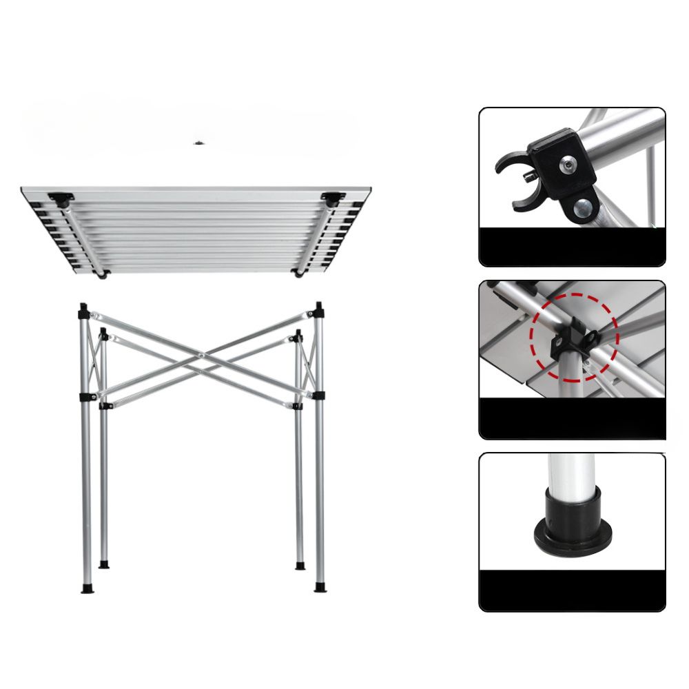 Camping Roll up Table Foldable Picnic Garden BBQ Desk - 70cm