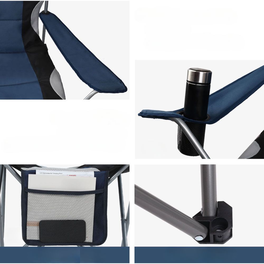 Camping Folding Arm Chair Portable Camping Garden Fishing - 2x