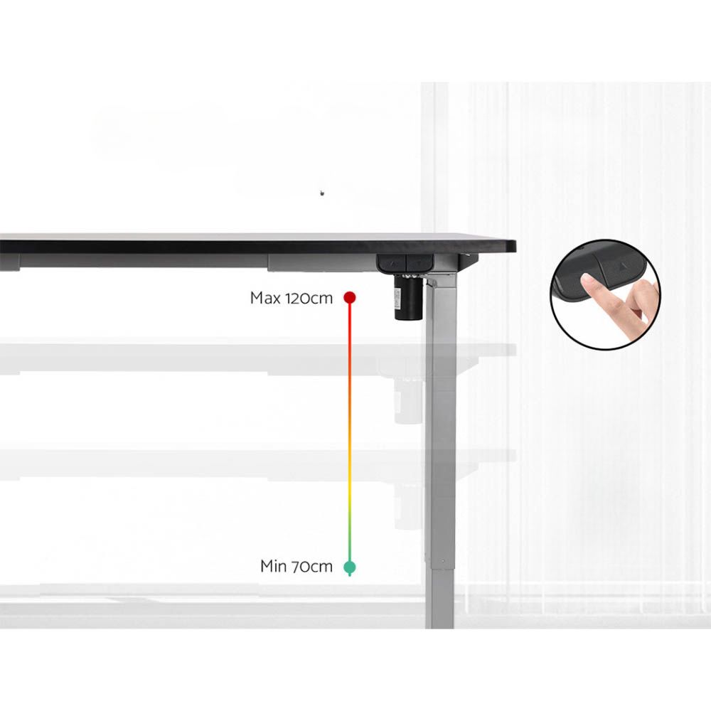 Standing Desk Sit Stand Desks Table Grey Black 140cm