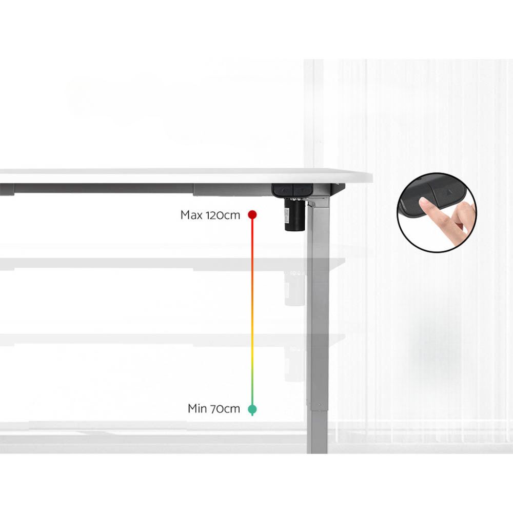 Standing Desk Sit Stand Desks Table Grey White 140cm