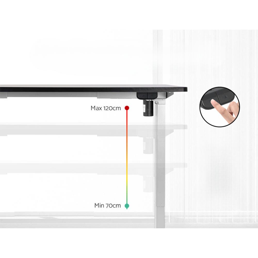 Electric Standing Desk Motorised Sit Stand Desks Table White Black 140cm
