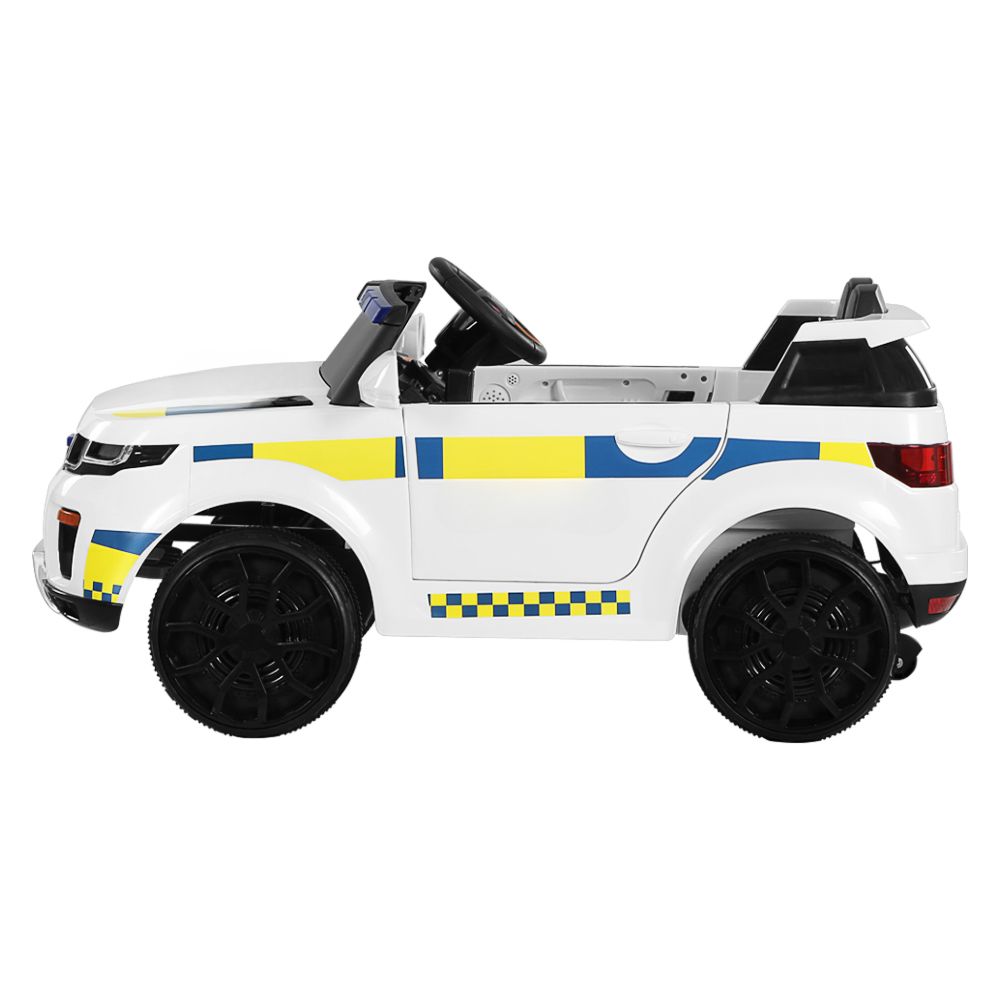 Kids Ride On Car Electric Patrol Police Toy Cars Remote Control 12V White