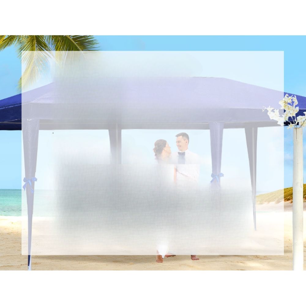 Gazebo Outdoor Marquee Wedding Camping Tent Blue - 3x9m
