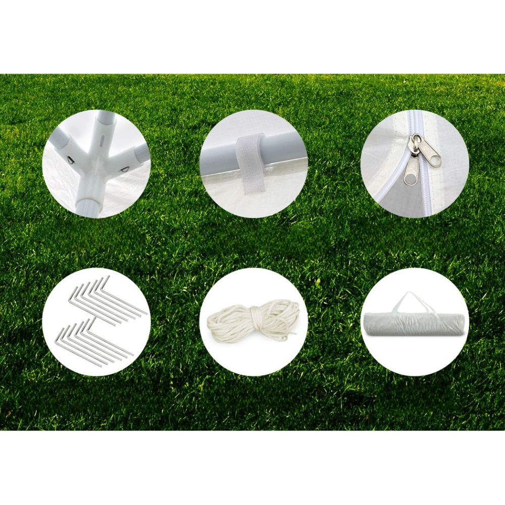 Gazebo Outdoor Marquee Wedding Camping Tent White - 3x9m