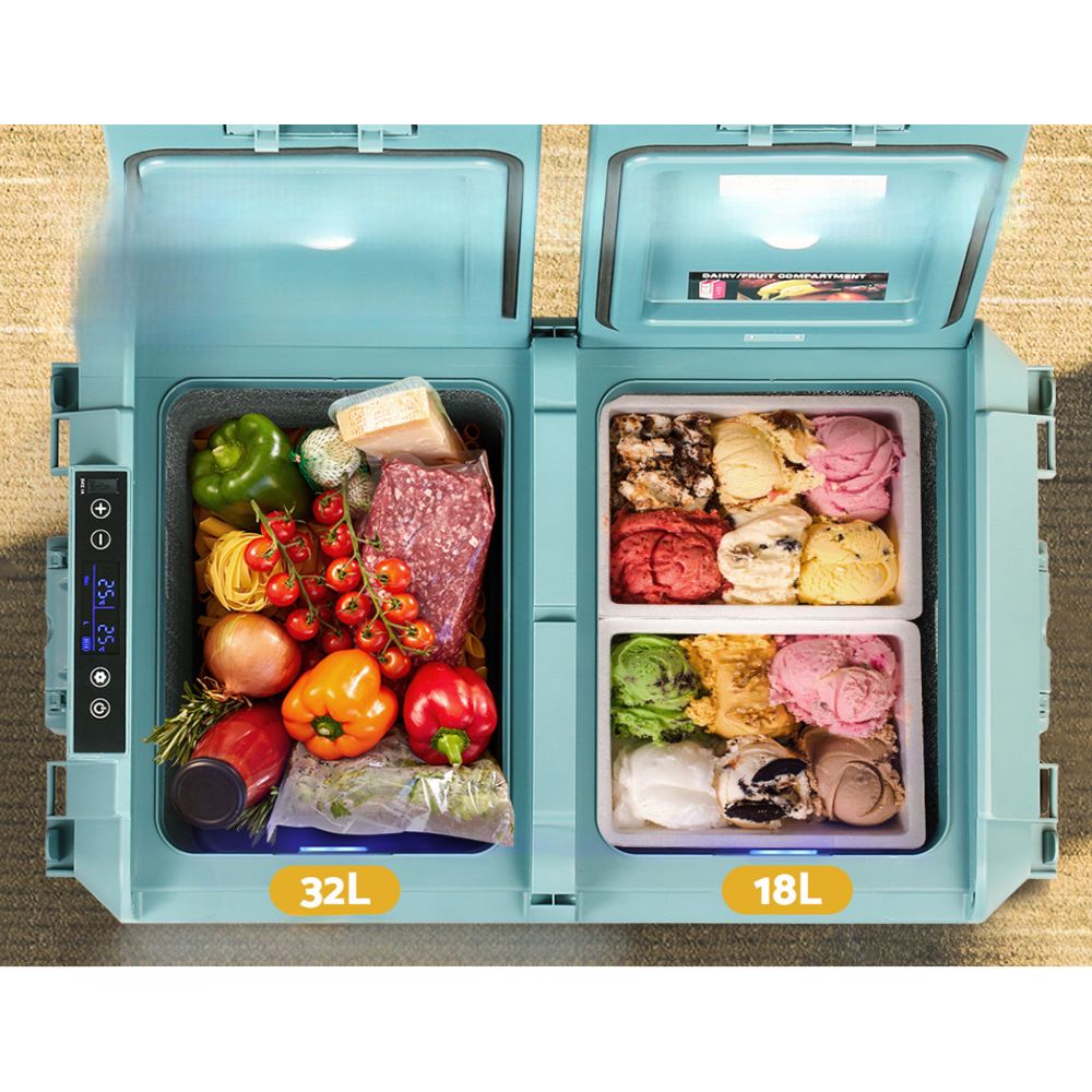50L Portable Fridge Freezer Fridges Cooler Camping 12V/24V/240V Caravan