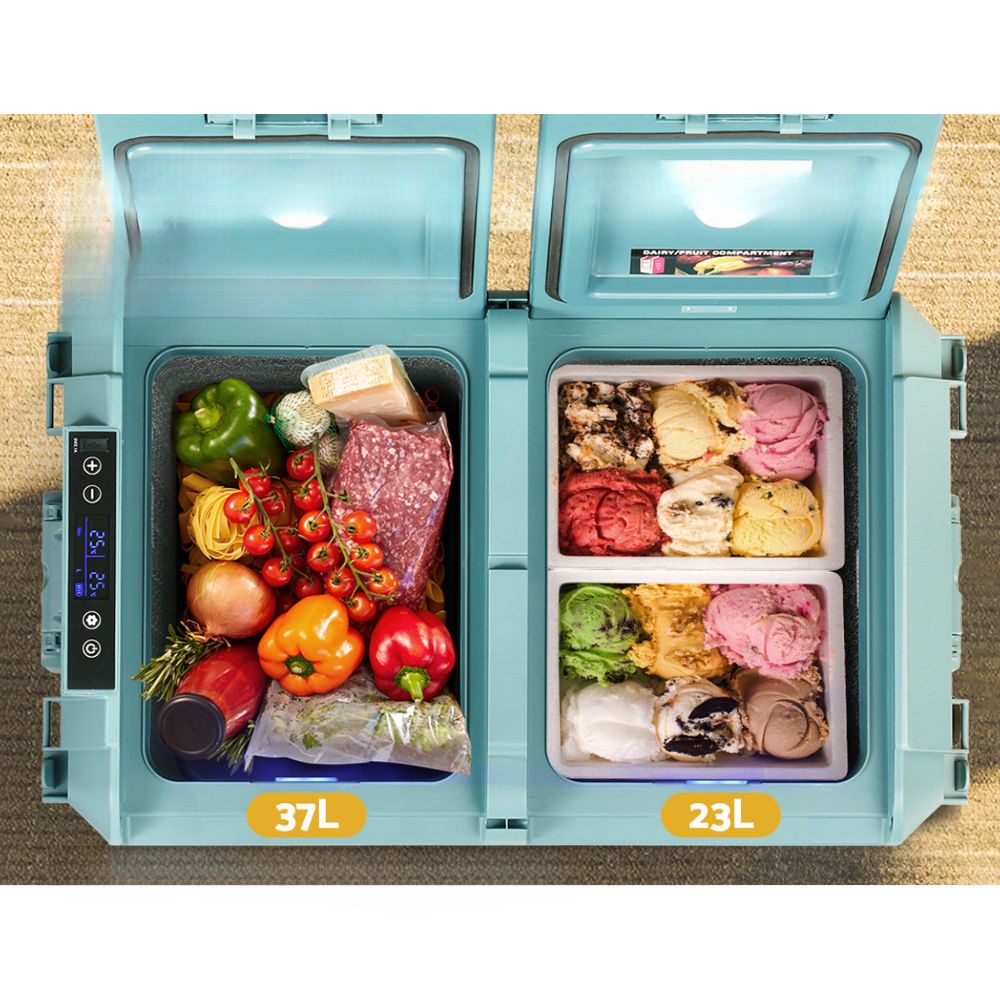 60L Portable Fridge Freezer Fridges Cooler Camping 12V/24V/240V Caravan