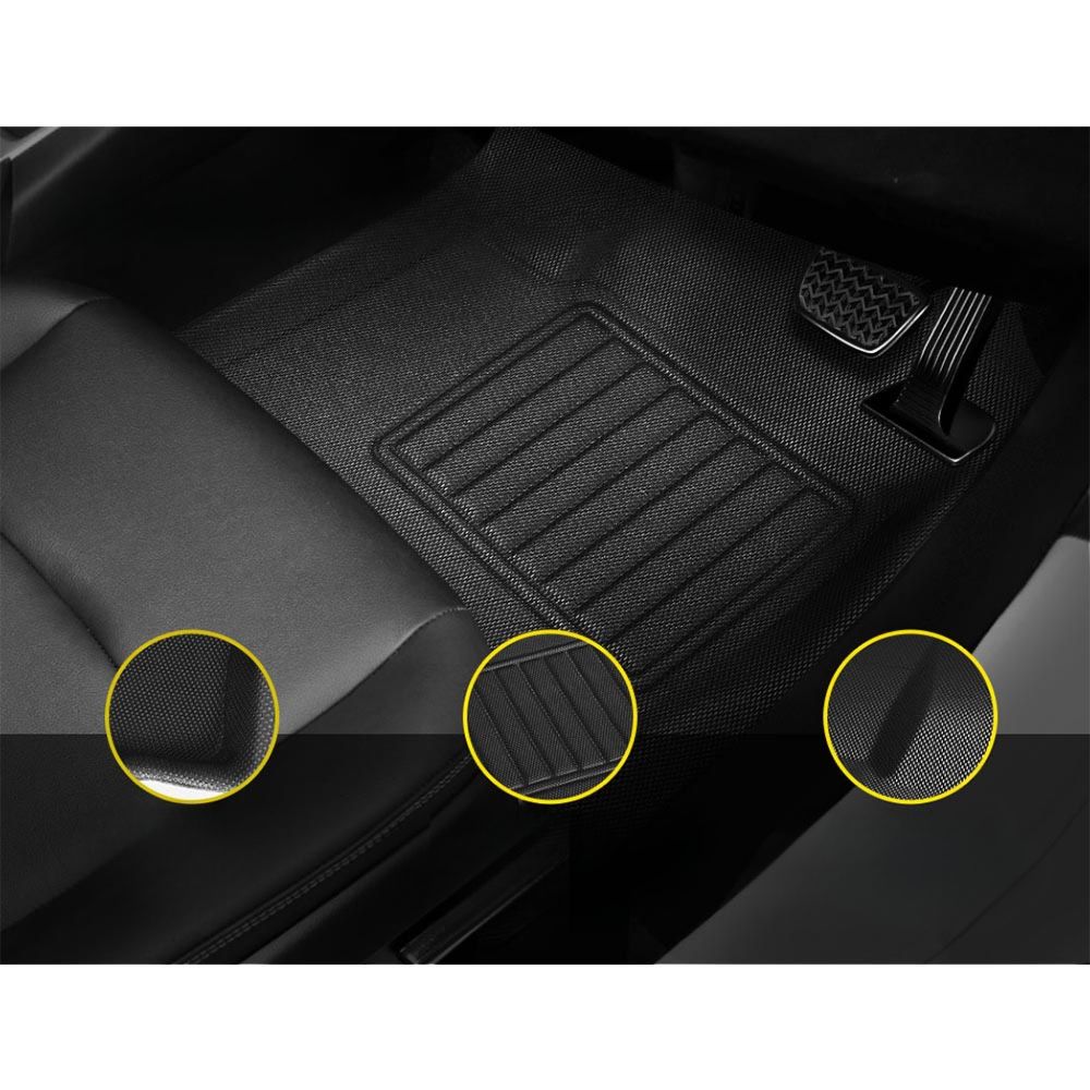 Car Rubber Floor Mats 2015 to 2022 Model - For Toyota Hilux Dual Cab