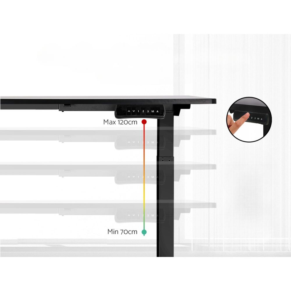 Standing Desk Sit Stand Motorised Adjustable Frame Only Black Dual Motor