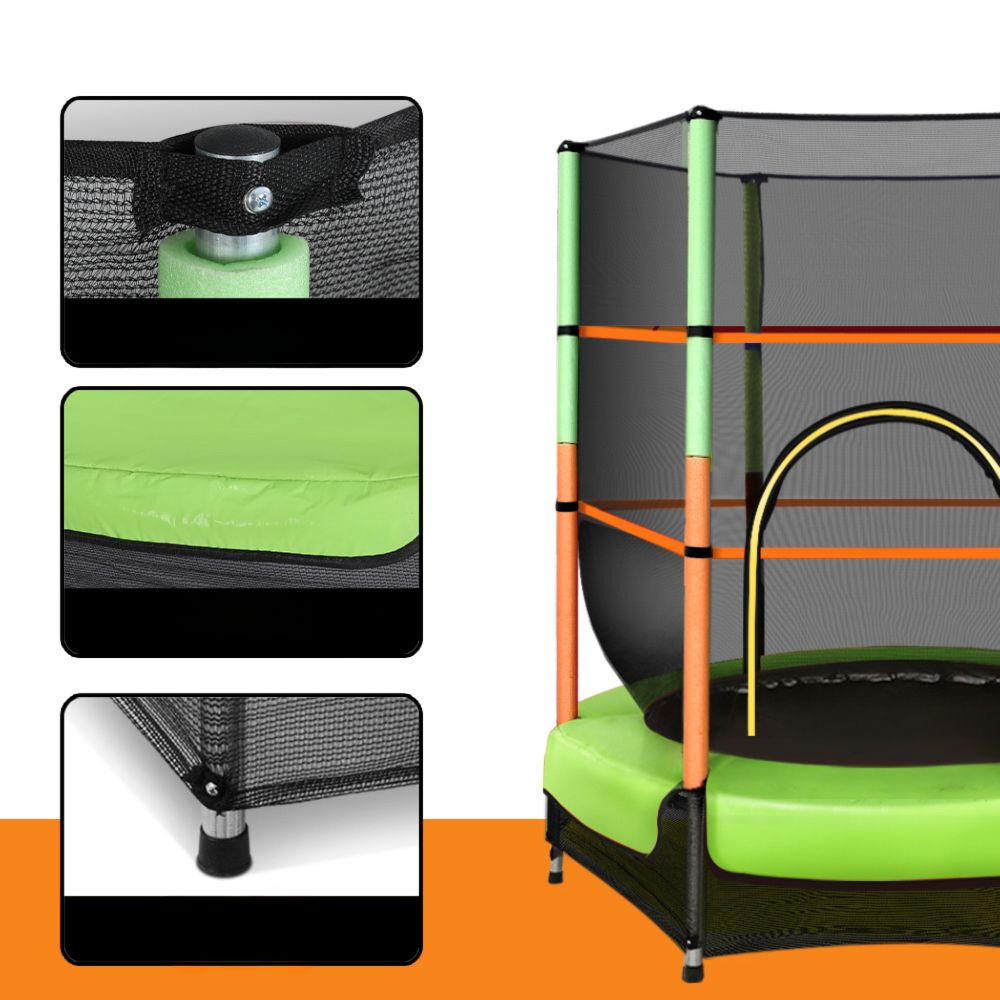 Trampoline Kids Trampolines Cover Safety Net Pad Ladder Gift Green - 4.5ft