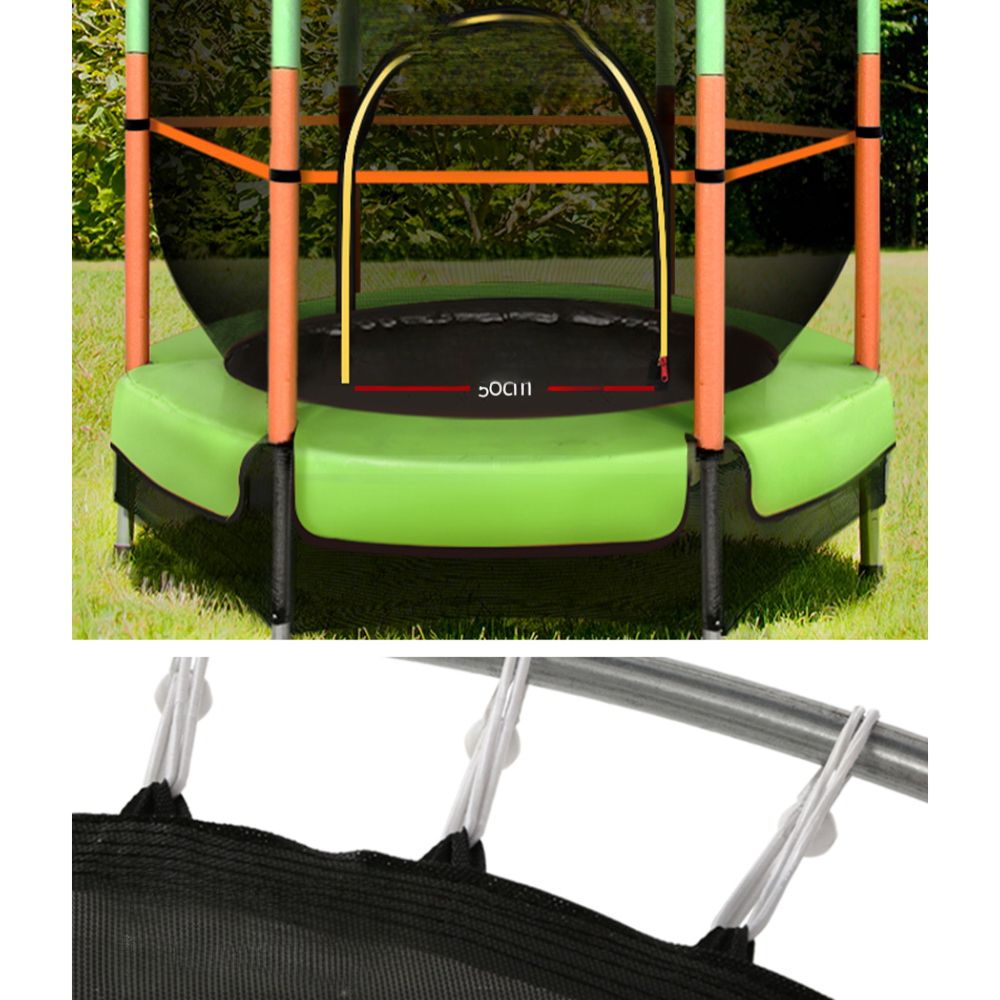 Trampoline Kids Trampolines Cover Safety Net Pad Ladder Gift Green - 4.5ft