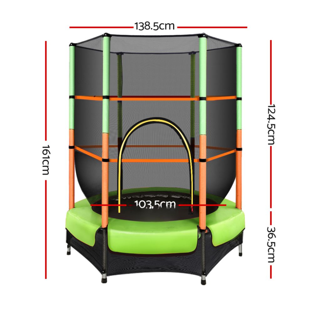 Trampoline Kids Trampolines Cover Safety Net Pad Ladder Gift Green - 4.5ft