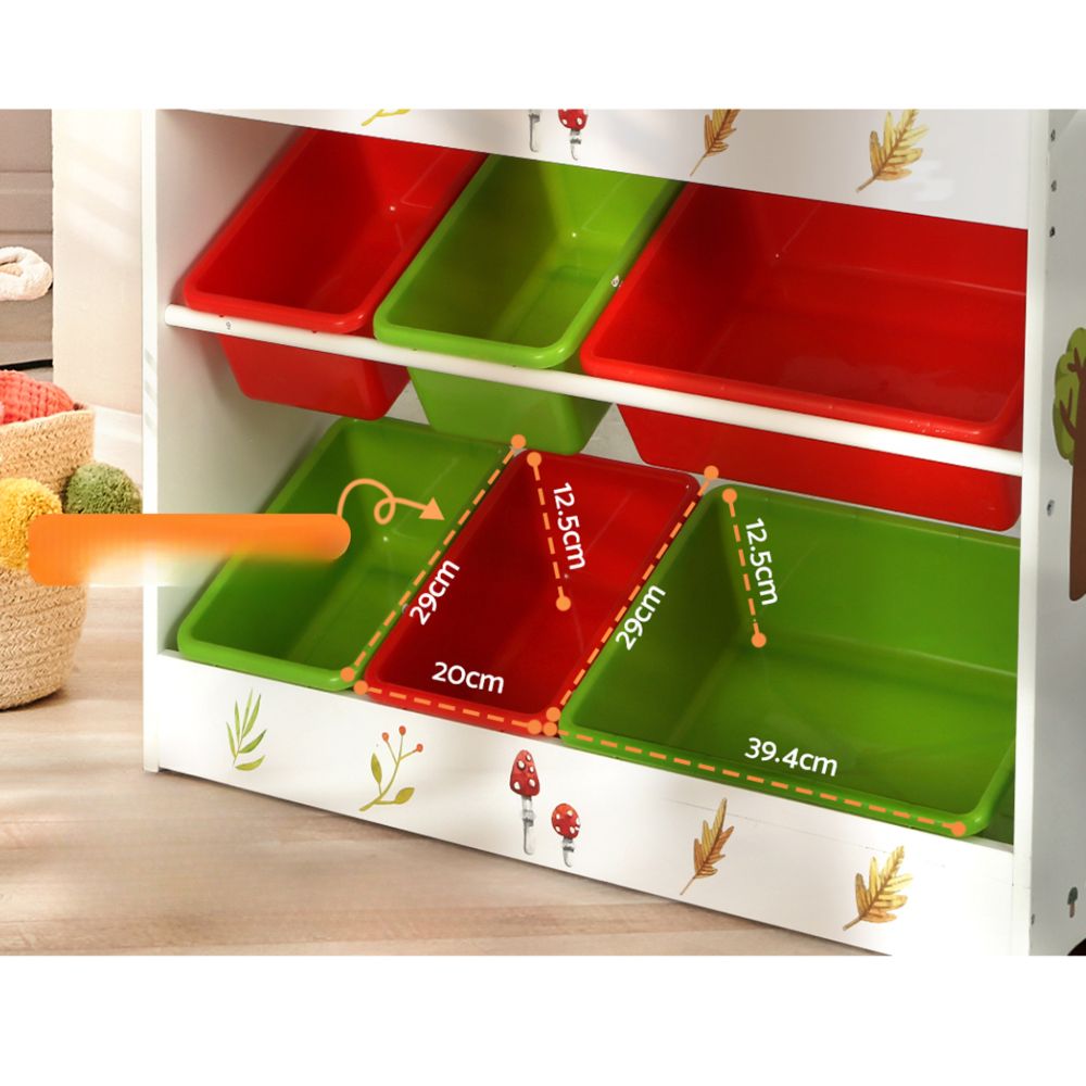 Kids Bookshelf Toy Box Organiser Display Storage Box - 6 Bins
