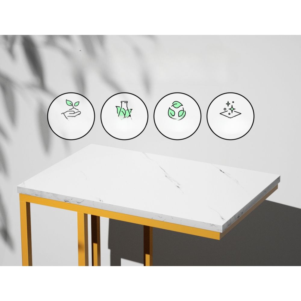 Coffee Table Side Table Laptop Desk Bedside Sofa Wooden Table Marbel