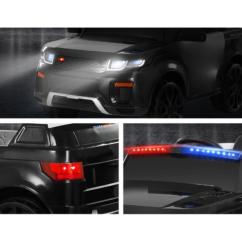 Kids Ride On Car Electric Patrol Police Toy Cars Remote Control 12V Black