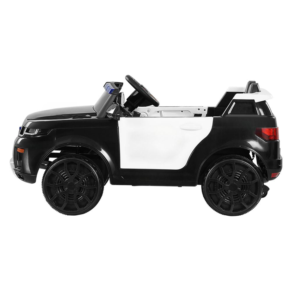 Kids Ride On Car Electric Patrol Police Toy Cars Remote Control 12V Black