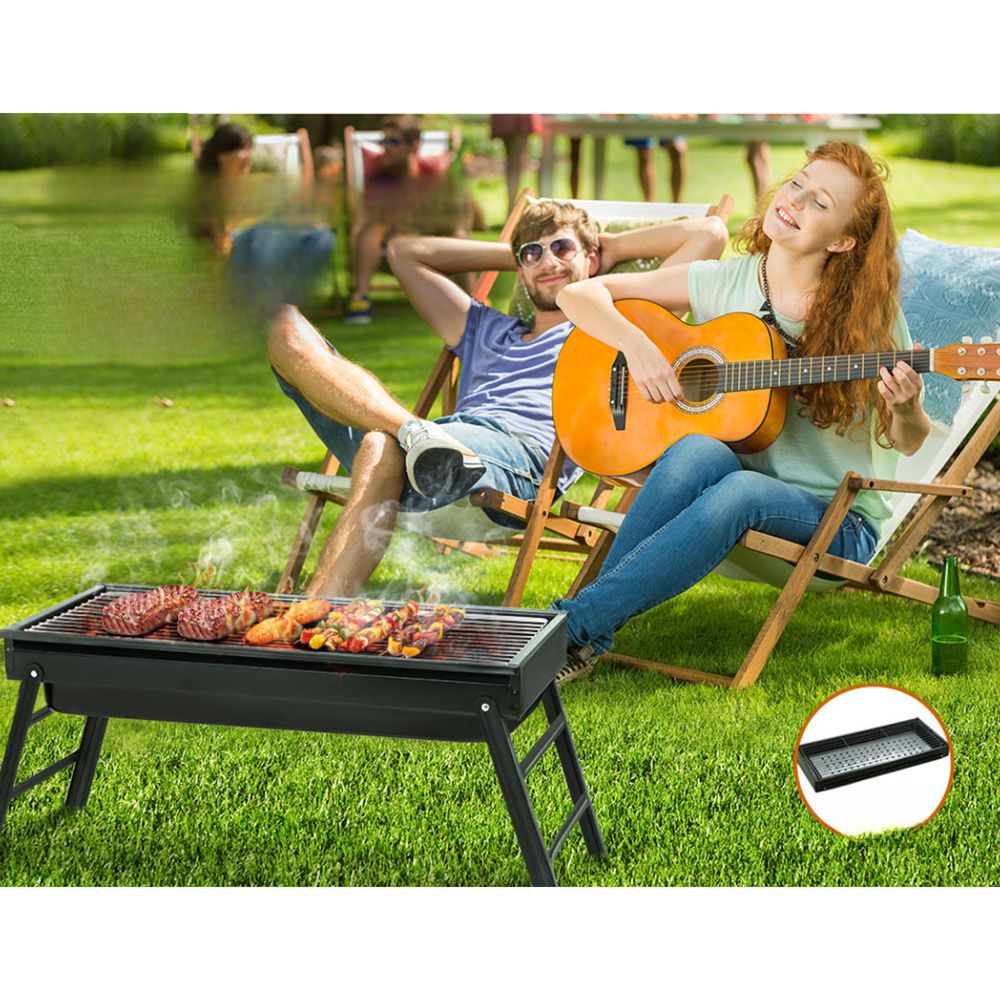 Charcoal BBQ Grill Smoker Portable Barbecue Outdoor Foldable Camping