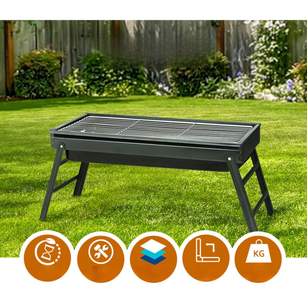 Charcoal BBQ Grill Smoker Portable Barbecue Outdoor Foldable Camping