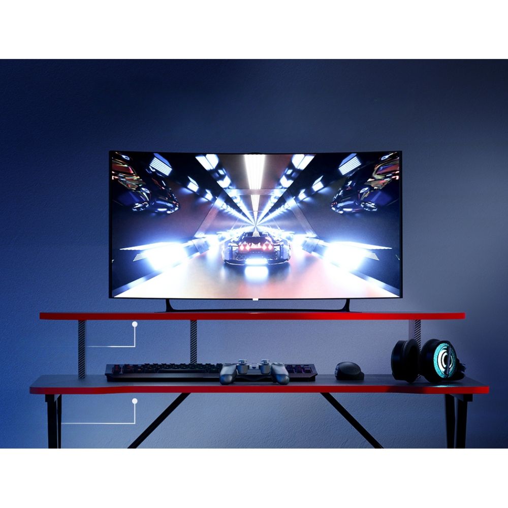 Gaming Desk Computer Desks Table 2-Tiers Storage Study Home Ofiice 100CM