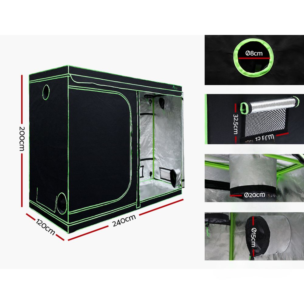 Grow Tent 4500W LED Grow Light Hydroponics Kits System 2.4x1.2x2M