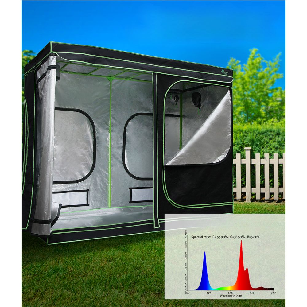 Grow Tent 2200W LED Grow Light Hydroponic Kit System 2.4x1.2x2M