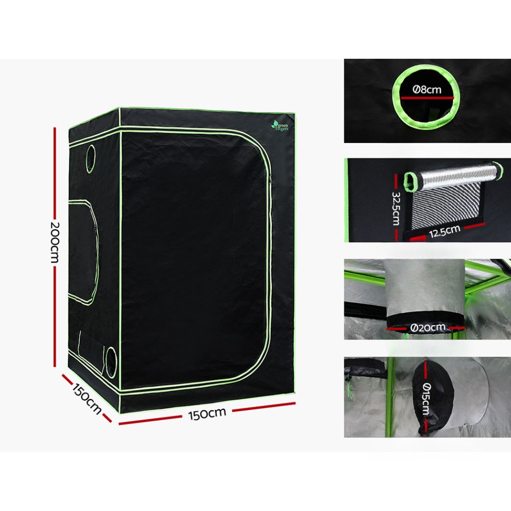 Grow Tent 4500W LED Grow Light Hydroponic Kits System 1.5x1.5x2M