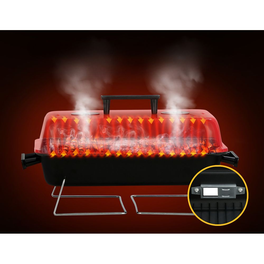 Charcoal BBQ Portable Grill Camping Barbecue Outdoor Cooking Smoker