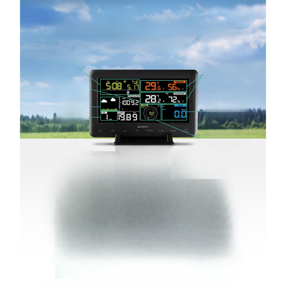 Weather Station Indoor Outdoor Wireless WiFi Professional Solar Sensor