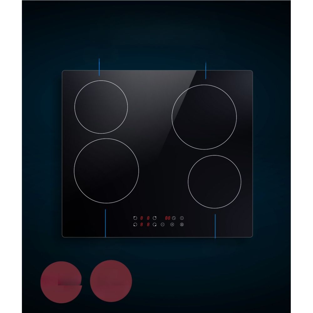 Ceramic Cooktop 60cm Electric Cooker 4 Burner Stove Hob Touch Control