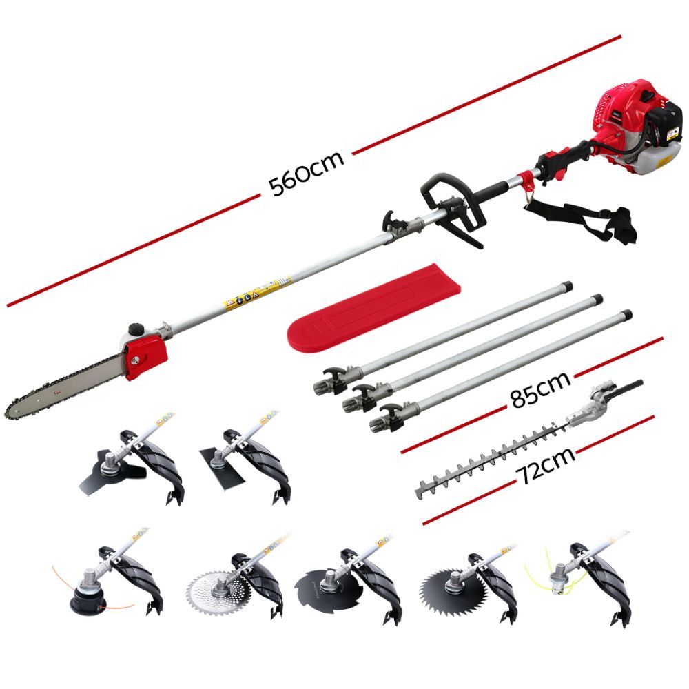 Garden Multi Tool Pole Chainsaw Hedge Trimmer Brush Cutter - 65cc