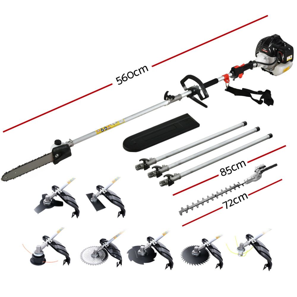 Garden Multi Tool Pole Chainsaw Hedge Trimmer Brush Cutter - 9 in 1