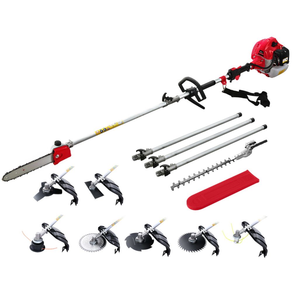 Garden Multi Tool Pole Chainsaw Hedge Trimmer Brush Cutter - 62cc