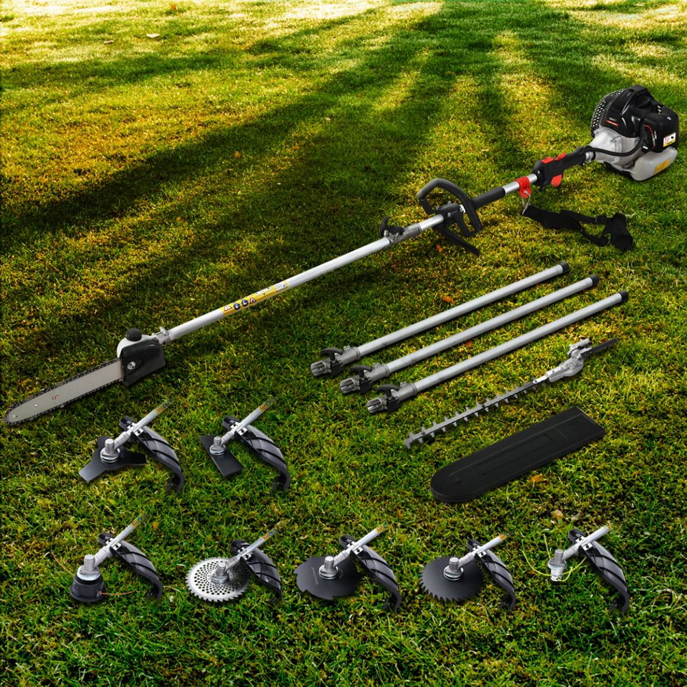 Garden Pole Multi Tool Chainsaw Petrol Hedge Trimmer Brush Cutter - Black