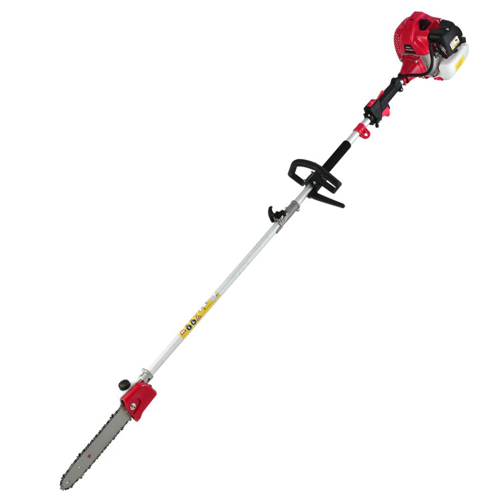 Garden Pole Multi Tool Chainsaw Petrol Hedge Trimmer Brush Cutter - Red