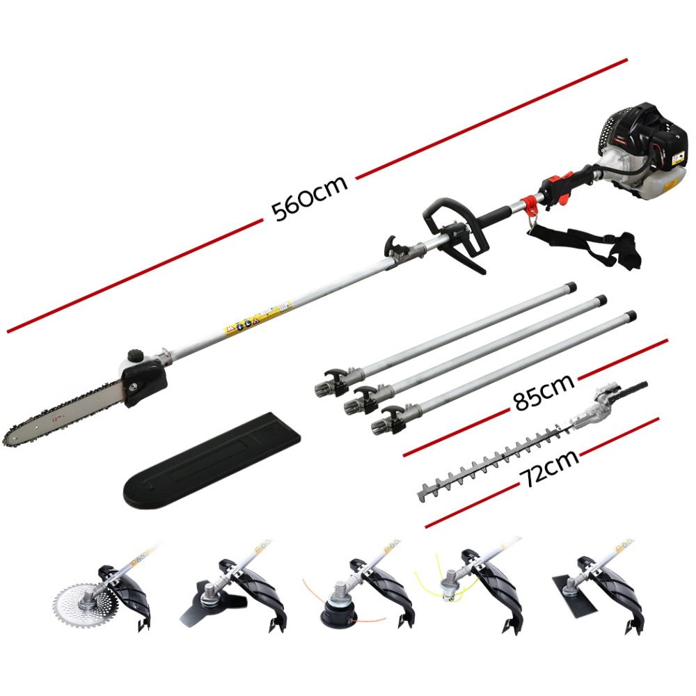 Garden Pole Chainsaw Petrol Brush Hedge Cutter Trimmer - 65cc