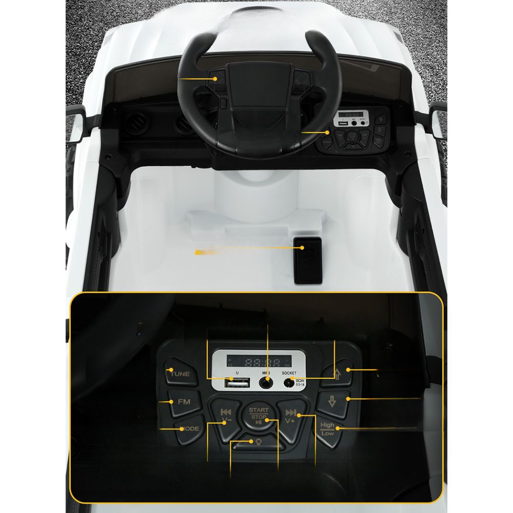 Toyota Ride On Car Kids Electric Toy Cars Tacoma Off Road Jeep 12V Battery White