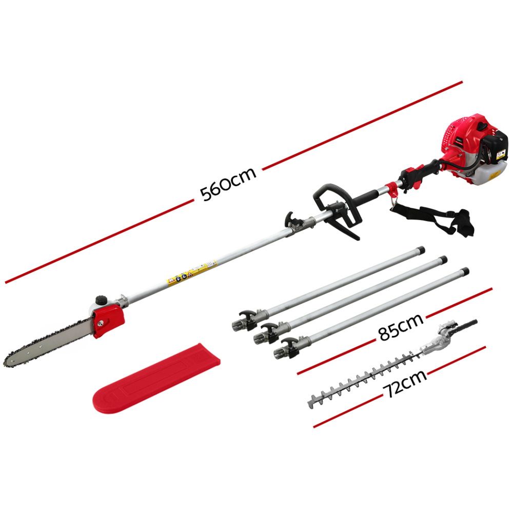 Home Pole Chainsaw Hedge Trimmer Chain Saw Brush Cutter - Red