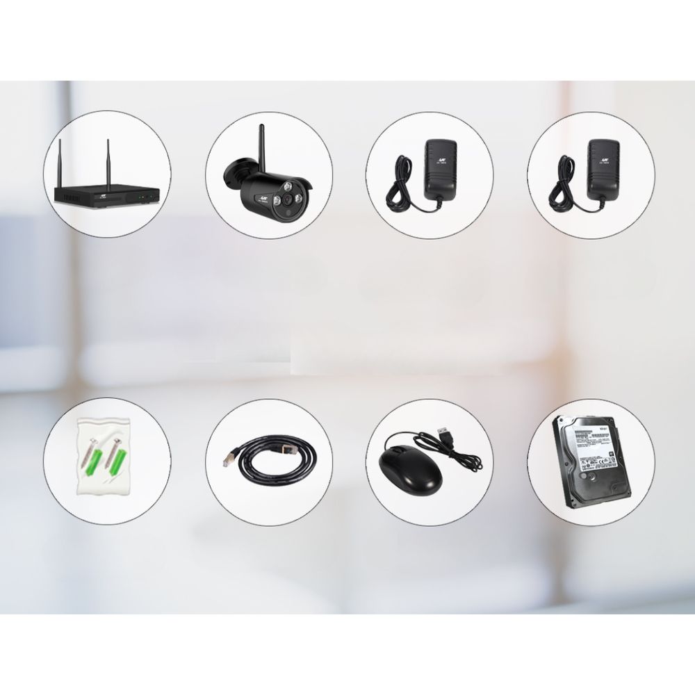Wireless CCTV Home Security Camera System WIFI Outdoor 8CH 3MP NVR 4TB