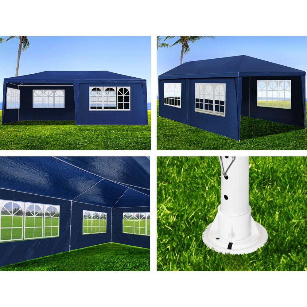 Gazebo Outdoor Wedding Party Camping Tent 6 Wall Panels - 3x6m