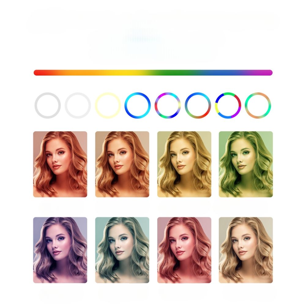 LED Ring Light Dimmable Diva Diffuser with Stand Make Up 5500K - 10in