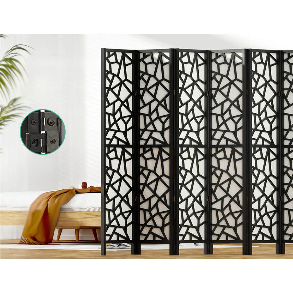 Room Divider Screen Privacy Wood Dividers Stand 8 Panel Black